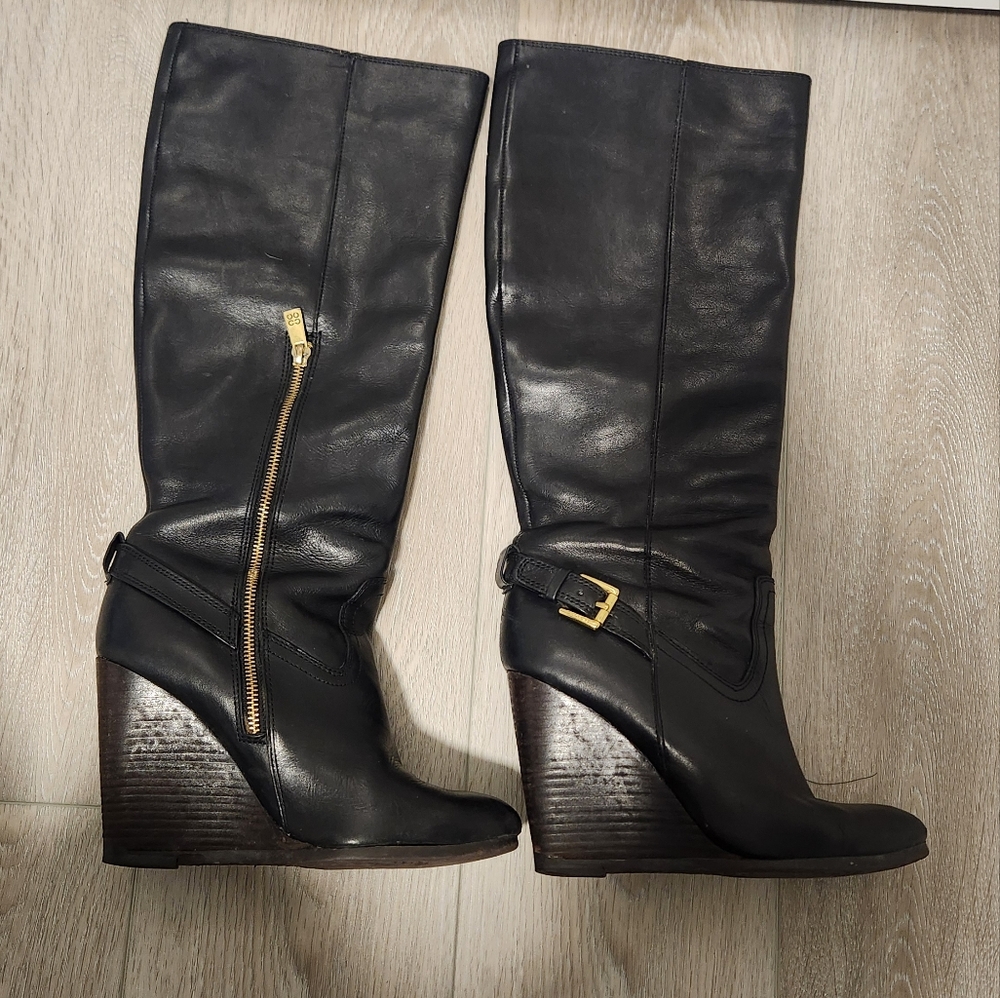 Coach x Frye Dorothy Leather Wedge Boot